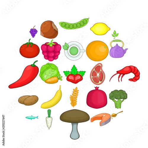 Regimen icons set. Cartoon set of 25 regimen vector icons for web isolated on white background