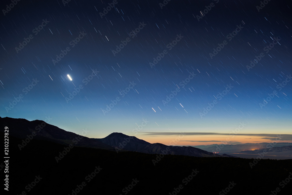 sunset star trail in the mountains sunset star trail in the mountains