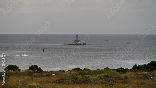 Island with the Porer lighthouse, Croatia, in UHD resolution photo