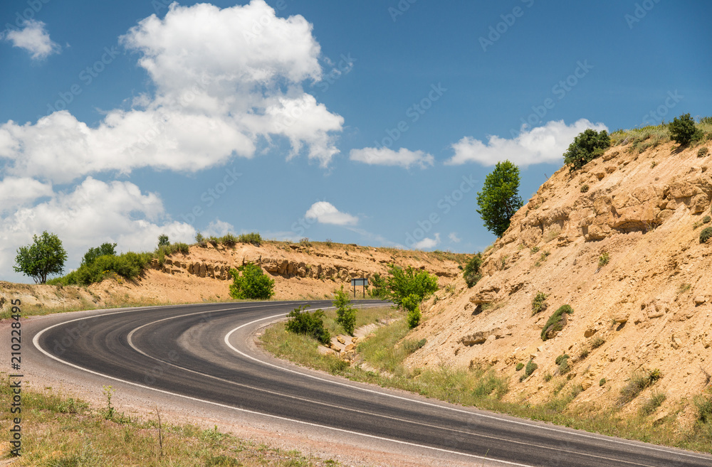 Road curve in mountains
