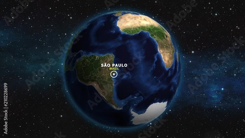 BRAZIL SAO PAULO ZOOM IN FROM SPACE
