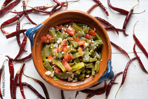 Wall Mural Mexican nopal cactus salad