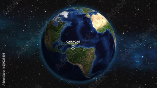 VENEZUELA CARACAS ZOOM IN FROM SPACE
