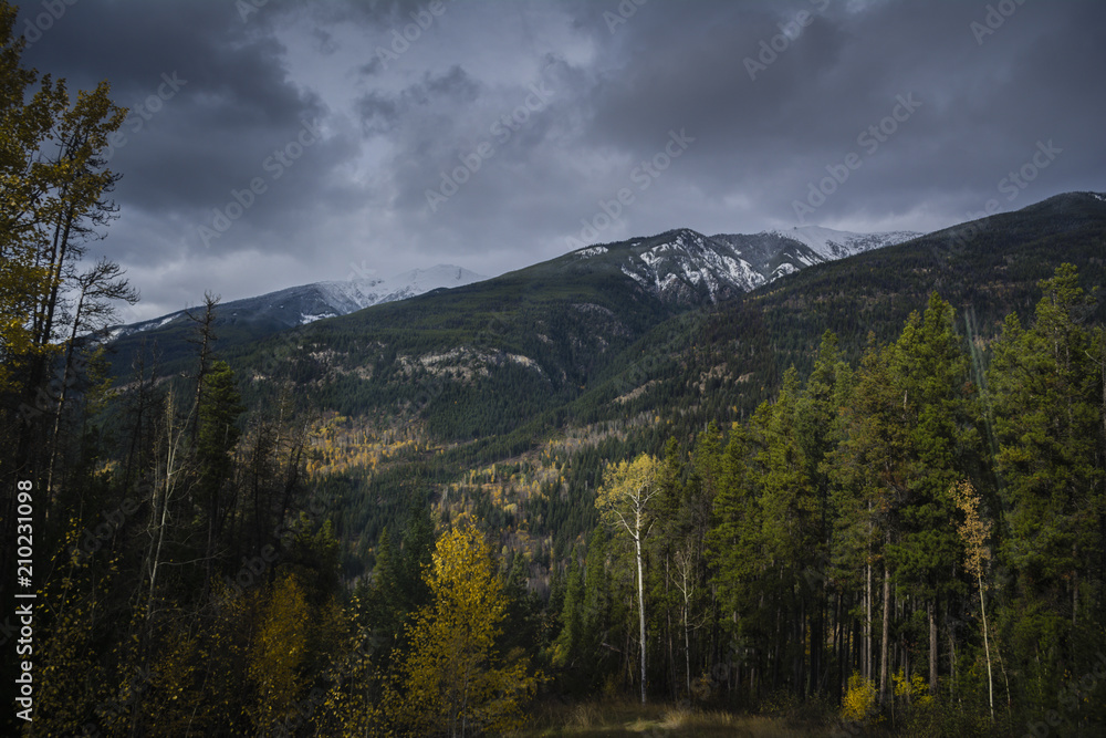 Beautiful view at Rocky Mountains in autumn