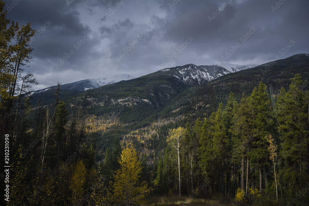 Beautiful view at Rocky Mountains in autumn Beautiful view at Rocky Mountains in autumn