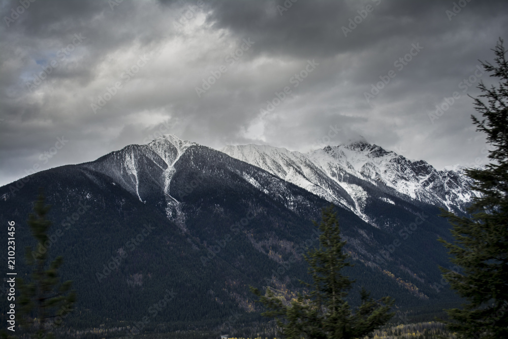 Snow covered peaks in Rocky Mountains