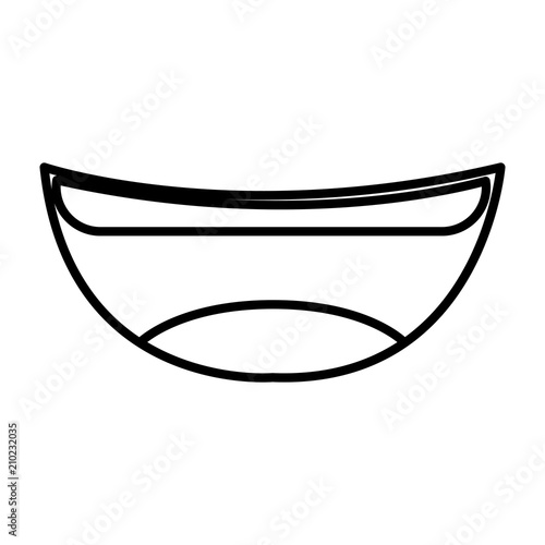 line cute mouth with tongue desing and teeth