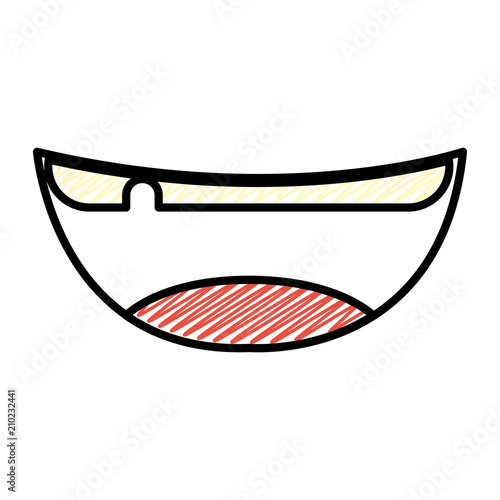 doodle nice mouth style with tongue and without tooth