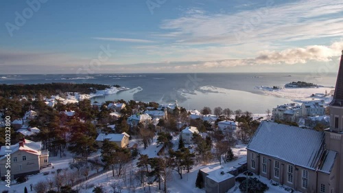 Timelapse of the Hanko beach in the winter from the water tower