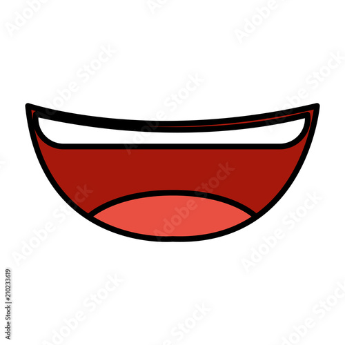 color cute mouth with tongue desing and teeth