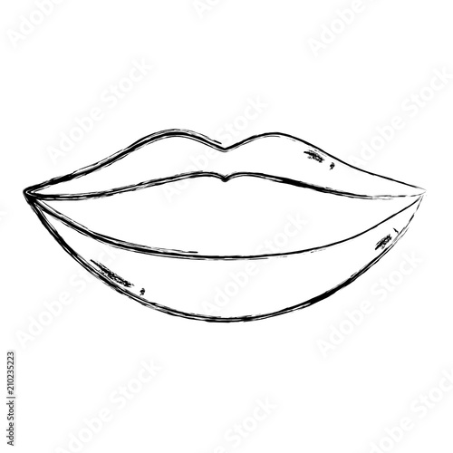 grunge beauty mouth with makeup lips style