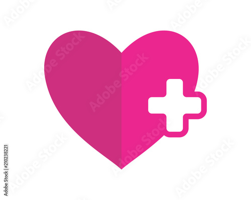 positive heart medical medicare pharmacy clinic image vector icon logo