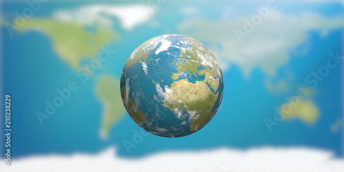 Planet Earth with clouds, E...