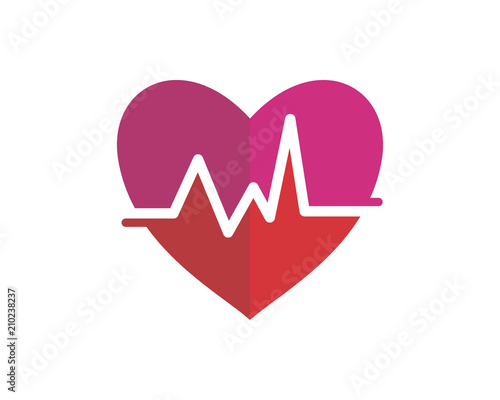 heart line medical medicare pharmacy clinic image vector icon logo