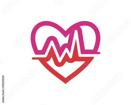 heart line medical medicare pharmacy clinic image vector icon logo