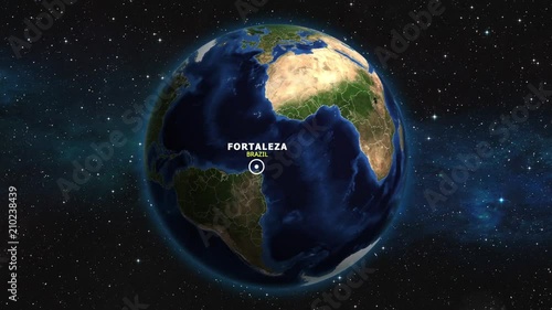 BRAZIL FORTALEZA ZOOM IN FROM SPACE