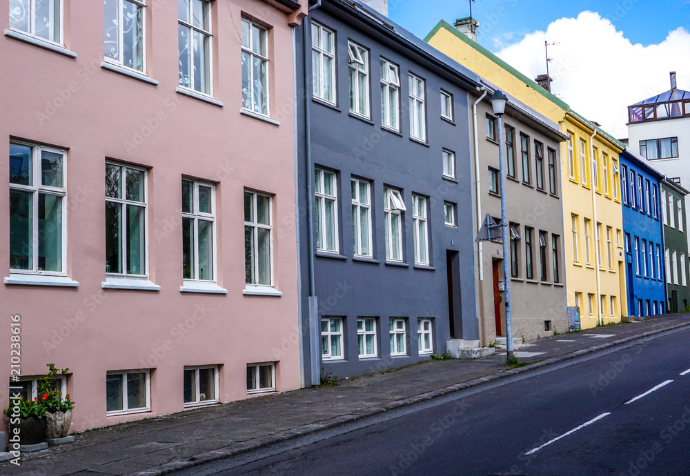 Colourful houses in the center of Reykjavik