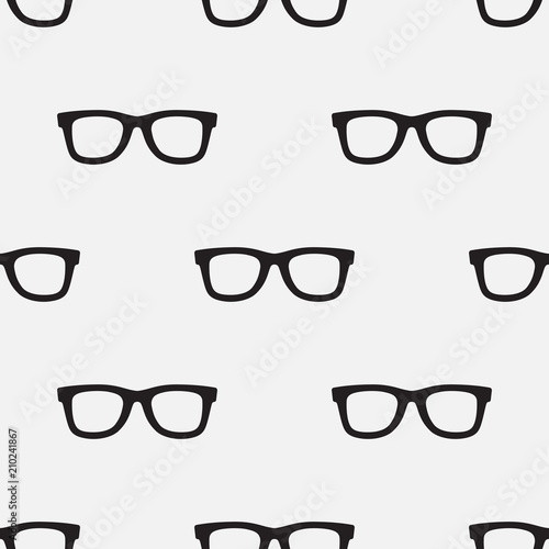 Hipster style glasses seamless vector pattern in black and white