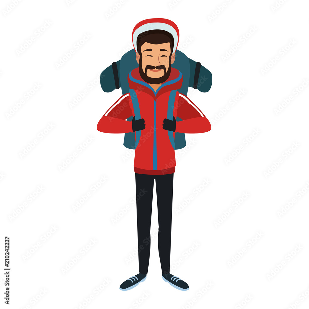 Alpinist man cartoon vector illustration graphic design