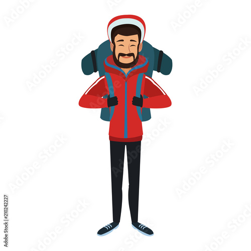 Alpinist man cartoon vector illustration graphic design