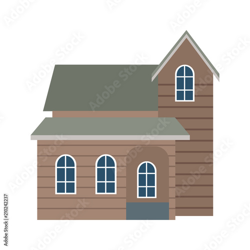 Wooden house real estate vector illustration graphic design