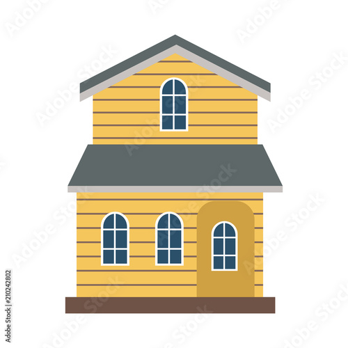 Wooden house real estate vector illustration graphic design
