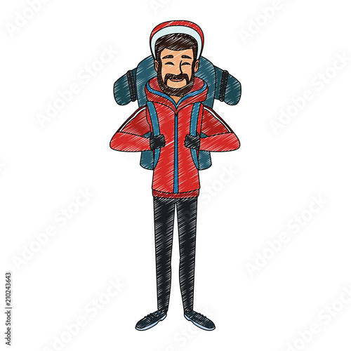 Alpinist man cartoon