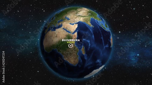 BURUNDI BUJUMBURA ZOOM IN FROM SPACE photo