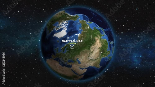 RUSSIAN NARYAN MAR ZOOM IN FROM SPACE photo