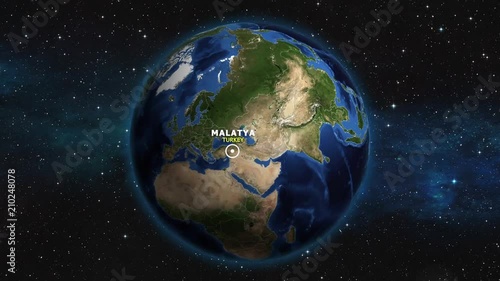 TURKEY MALATYA ZOOM IN FROM SPACE photo