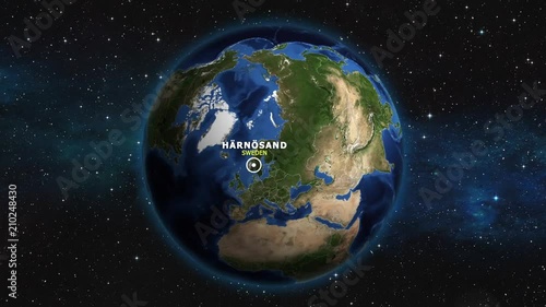 SWEDEN HARNOSAND ZOOM IN FROM SPACE photo