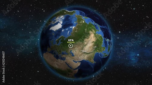 RUSSIAN UFA ZOOM IN FROM SPACE