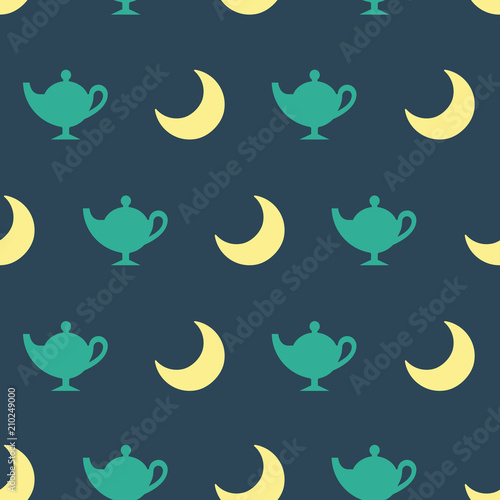 Pattern with lamp and month