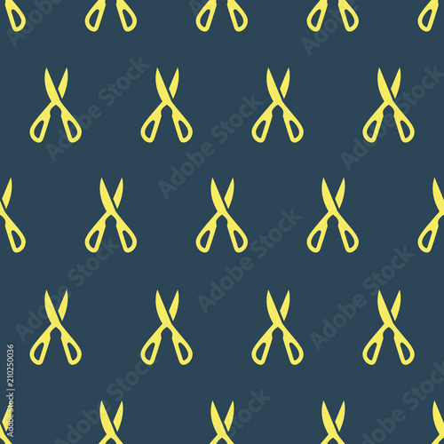 Vector pattern with scissors