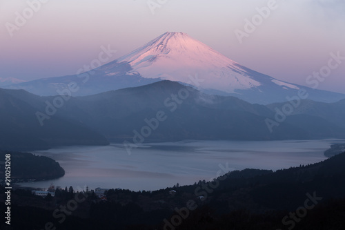 Mountain Fuji winter in morning