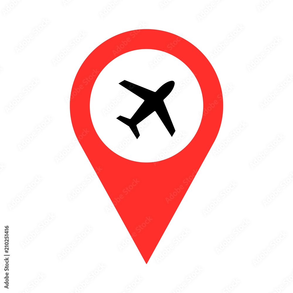 travel icon pointer red color Stock-vektor | Stock