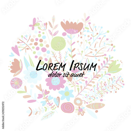 Floral frame, sketch for your design