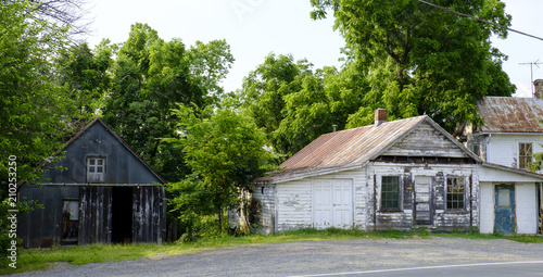 Abandoned home and business in countryside