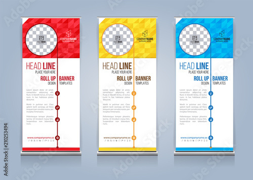 Roll Up Banner template design vector illustration, Presentation and Brochure Flyer. Vector illustration
