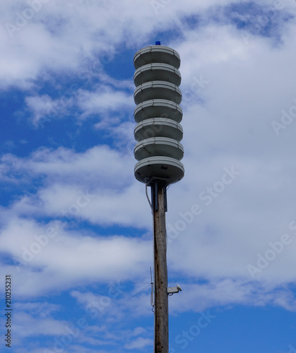 Tsunami warning siren in Port Townsand, Washington photo