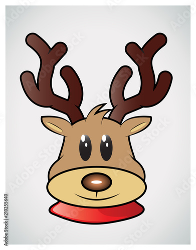 cartoon vector illustration of a reindeer face Stock Vector | Adobe Stock cartoon vector illustration of a reindeer face Stock Vector | Adobe Stock