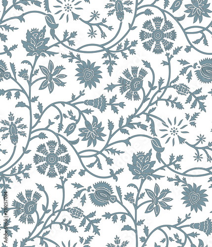 Seamless tribal floral pattern