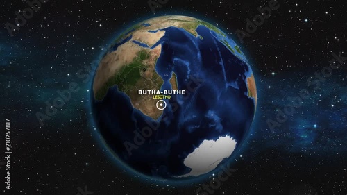 LESOTHO BUTHA BUTHE ZOOM IN FROM SPACE photo