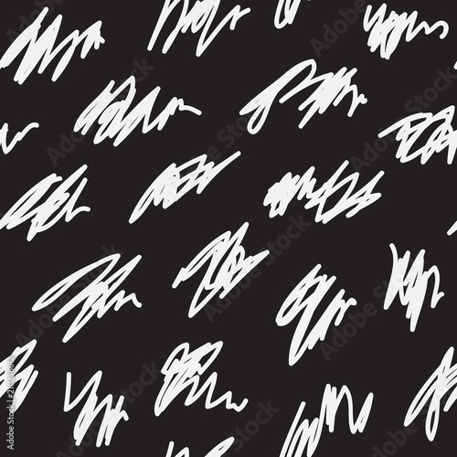 Messy irregular zigzag lines and scrawls hand drawn vector seamless scribble pattern.