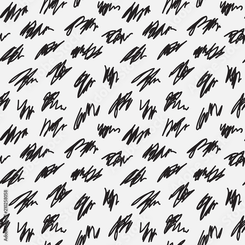 Messy irregular zigzag lines and scrawls hand drawn vector seamless scribble pattern.
