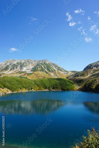 Tateyama mountain peak and Mikurigakei pond. 立山連峰とみくりが池 日本三大霊山 富山県立山町 