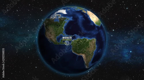 NICARAGUA BOACO ZOOM IN FROM SPACE photo