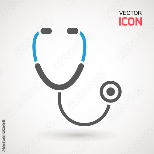 Stethoscope icon in trendy flat style isolated on background. Stethoscope Icon - Medical Health Care Symbol Glyph Vector illustration . Page symbol for your web site design logo, app, UI