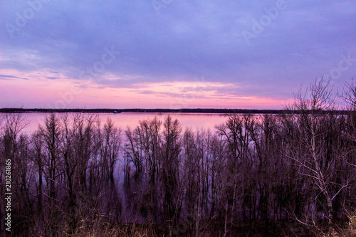 Sunset over the river