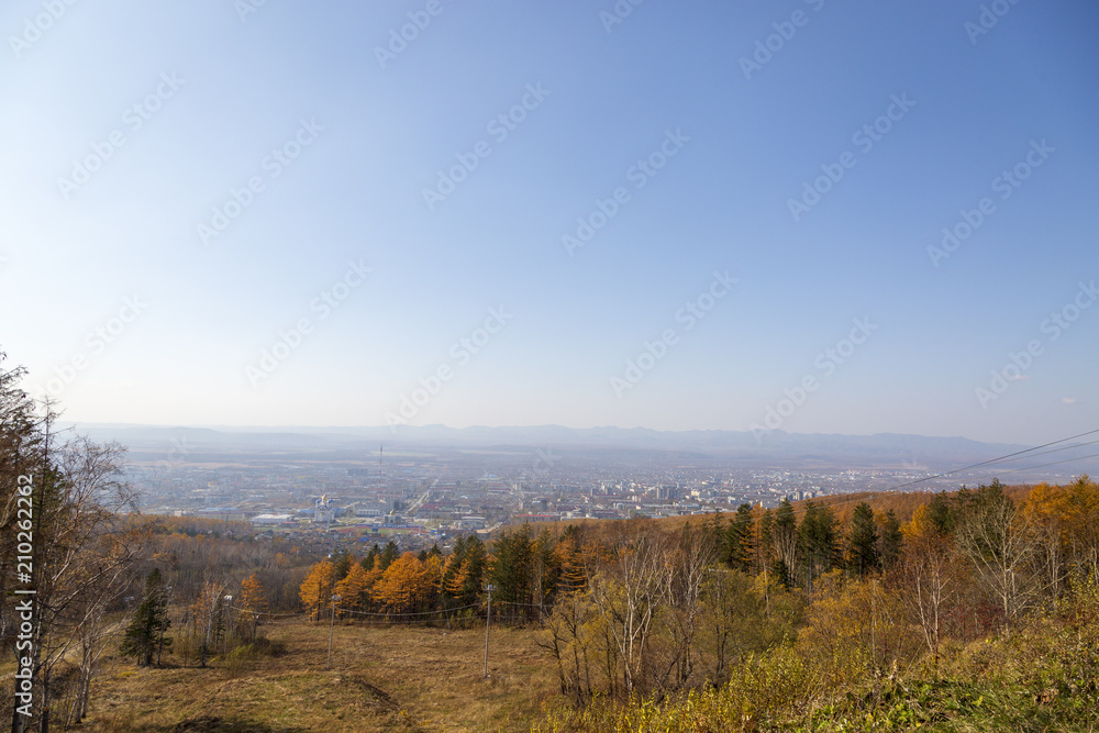 view of the city from the mountain